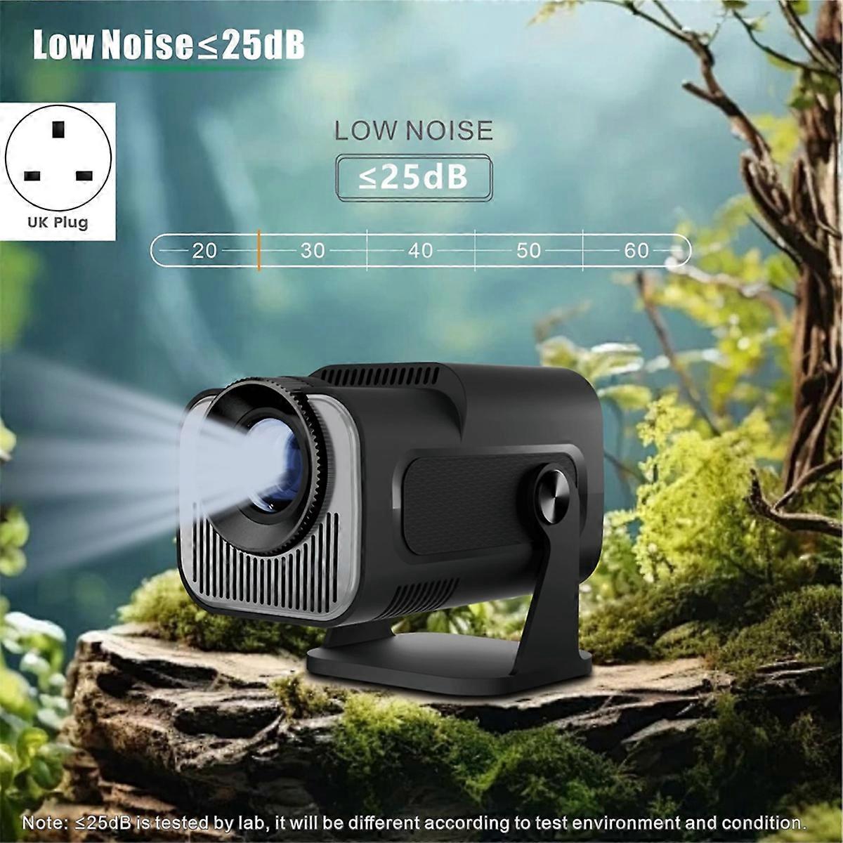 HY320 Mini Native 720P Android 11 Projector 200ANSI Wifi6,UK Plug