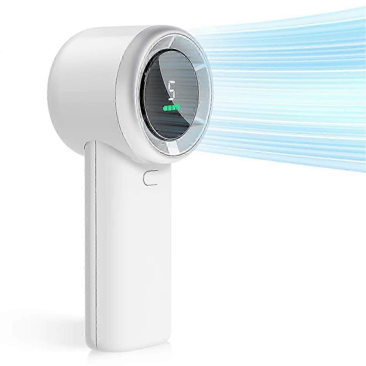 Wearable Fan 5-Speed High-Velocity, USB Rechargeable with on-Screen Display, Compact Design for Indoor & Outdoor Use B