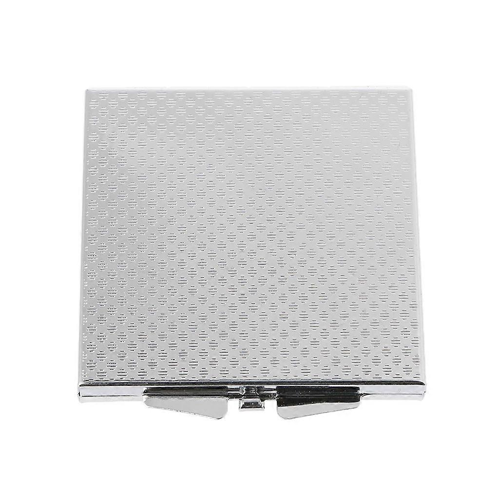 Portable Hand Pocket Various Shapes Double Folded-Side Stainless Steel Mirror  Silver