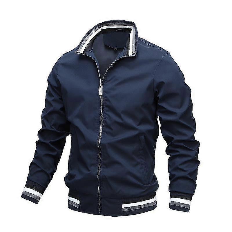 "2024 High quality casual jacket men's spring and autumn sports solid color jacket men's size M-5XL 