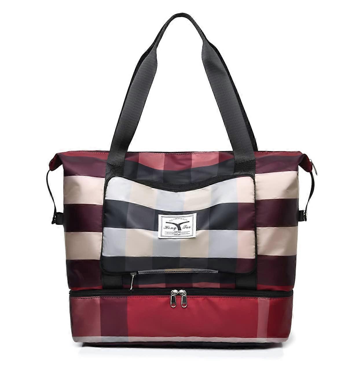 Foldable Duffel Bag for Travel - Large Size Lightweight Water-Resistant Carry-On Bag with Adjustable Straps