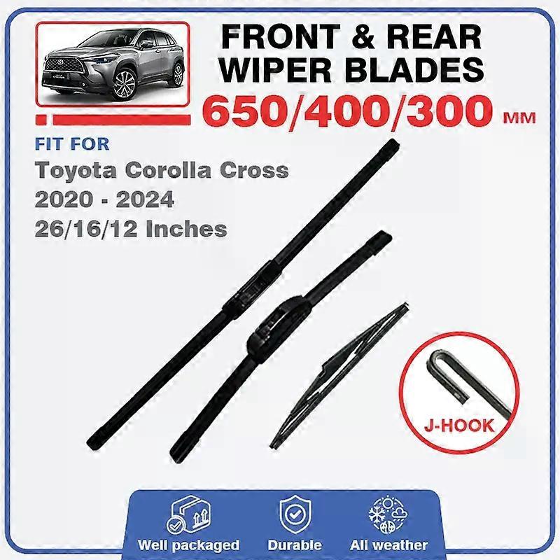 For For Toyota Corolla Cross XG10 2020 2021 2022 2023 2024 Hybrid Front Rear Wiper Blade Windshield Window 26"16"12" Accessories