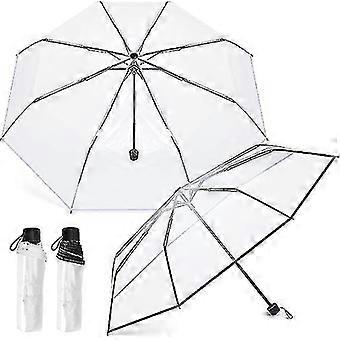 Portable Translucent Umbrella with Manual Open/Close Mechanism Perfect for Weddings Travel and Dates