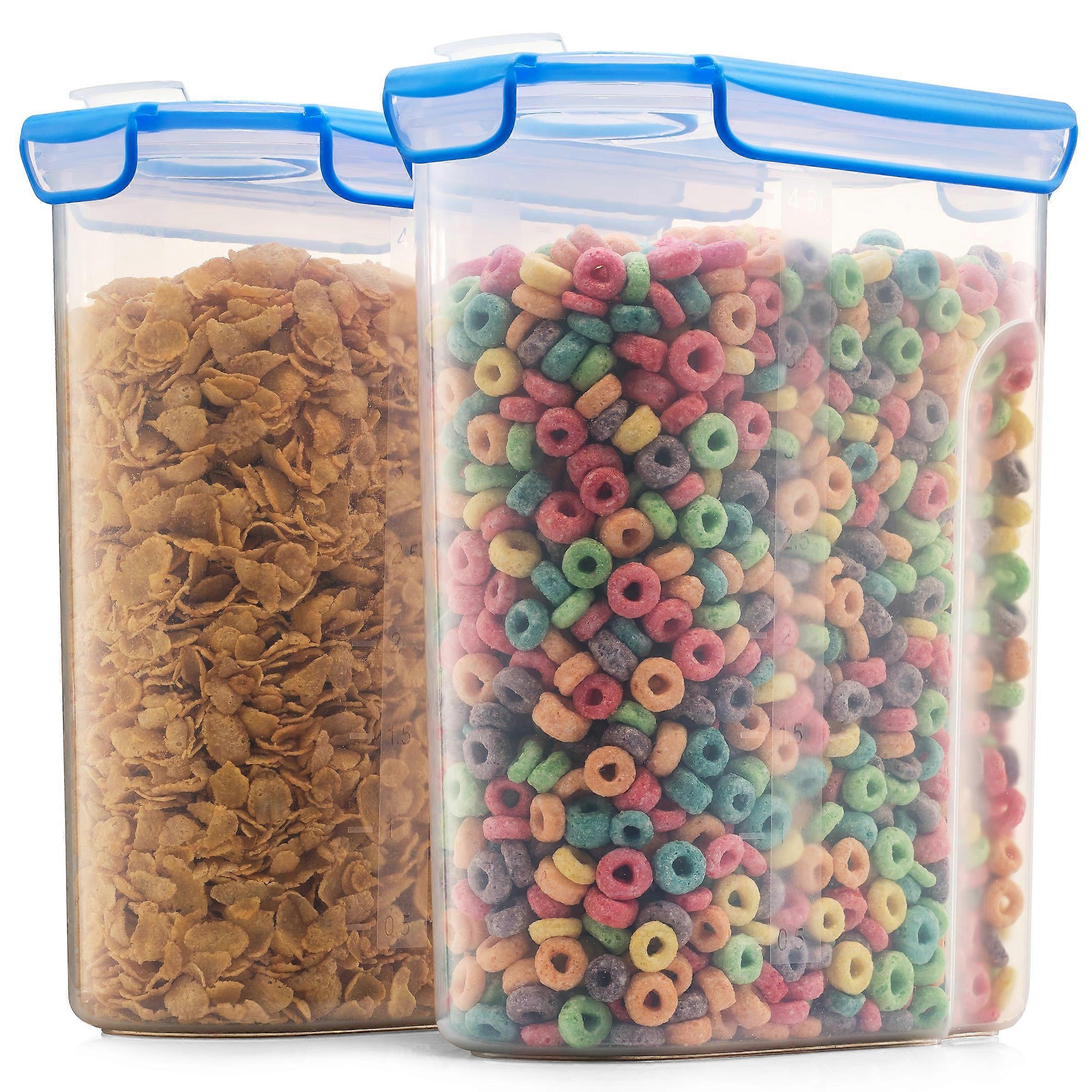 Extra Large Cereal Containers Storage Set 168oz 21 Cup Airtight Silicone Lids Space Saving Pantry Food Storage for Flour