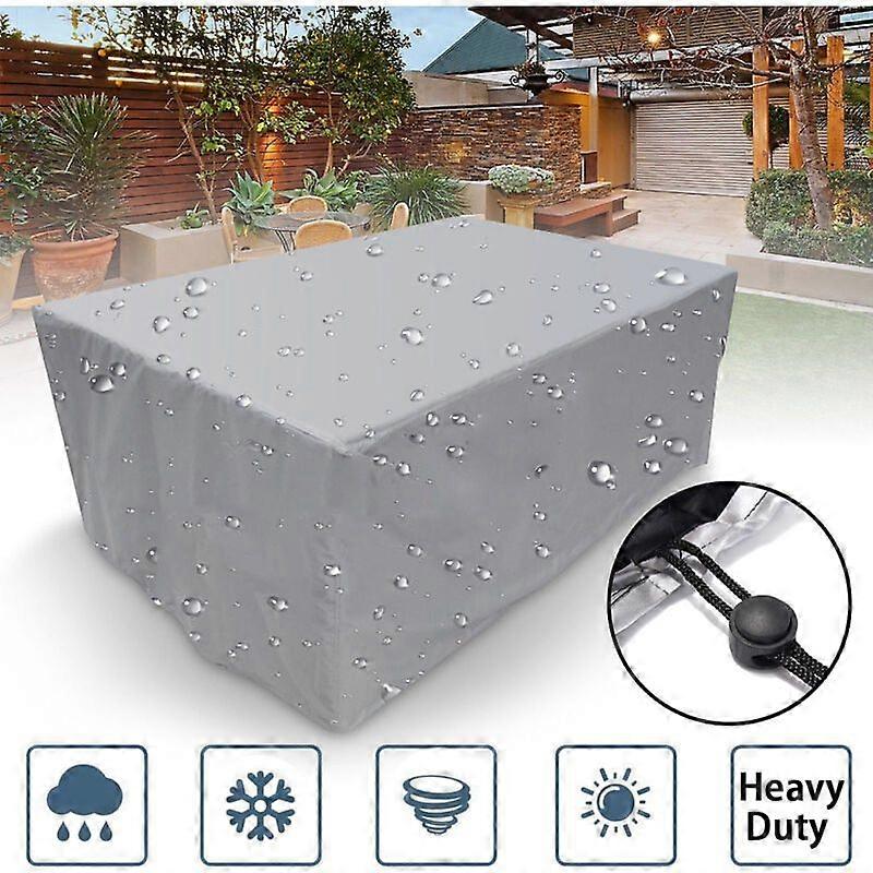 Rectangular garden furniture cover, polyester, waterproof, dustproof, UV resistant, suitable for garden chairs or tables (dimensions: 205 x 104 x 71 c