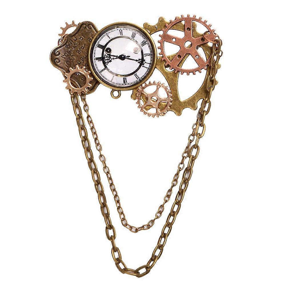 Unisex steampunk collar brooch pin