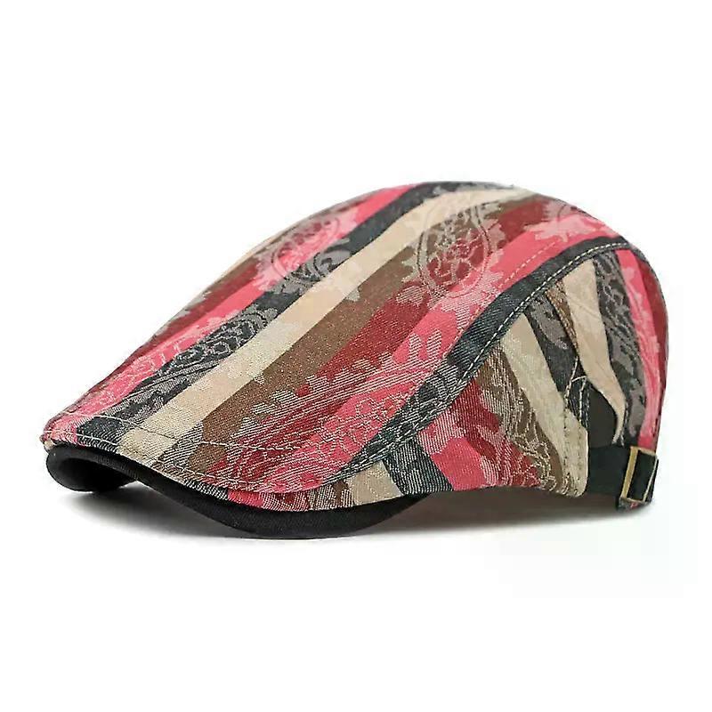Four Seasons Cotton Print Newsboy Caps Flat Peaked Cap Men and Women Painter Beret Hats 160