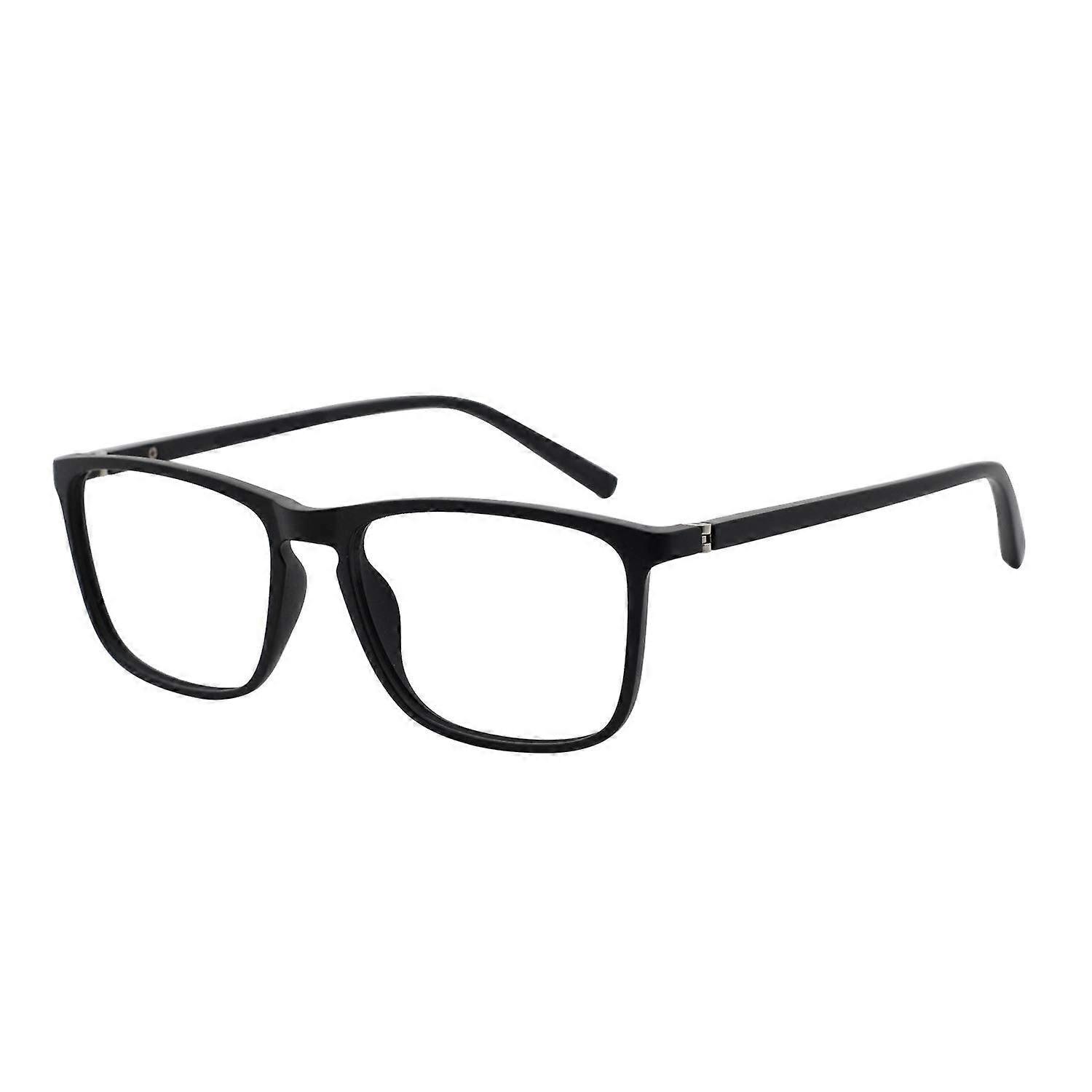 Men's Rectangular Reading Glasses Spring Hinge (White Black, 2.25)