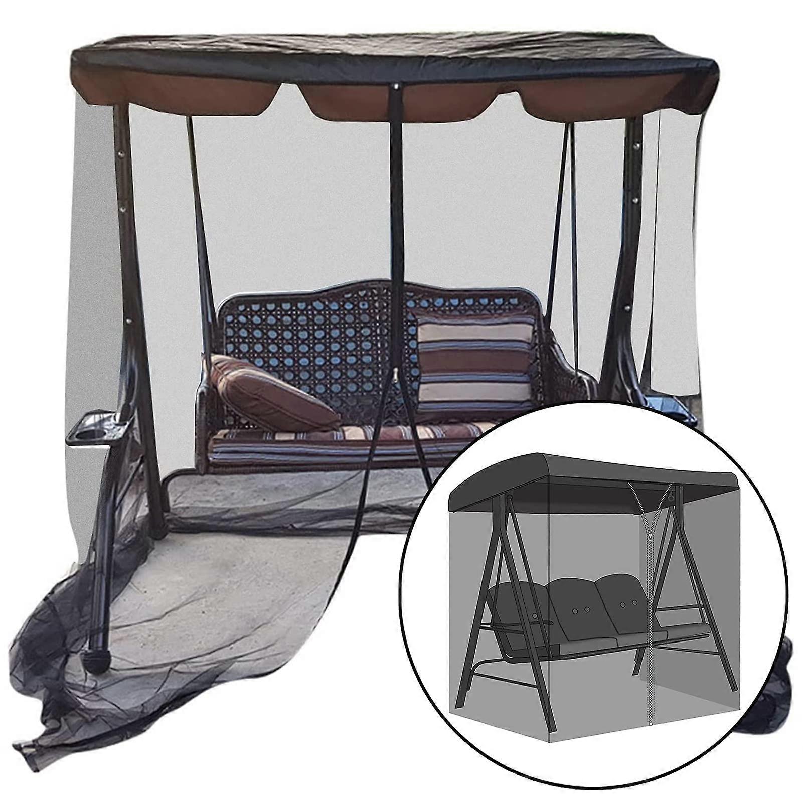 Bahula Garden Swing Mosquito Netting With Zippered Opening And Roof Polyester Screen