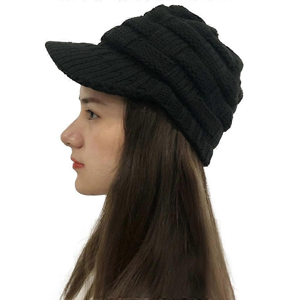 Women's Beanie Hat Large Winter Hat for Cold Weather, One Size Fits Most, Model Z01, Black Color