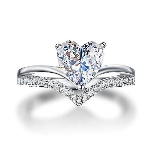 Luxury Women's Heart Engagement Ring [silver]