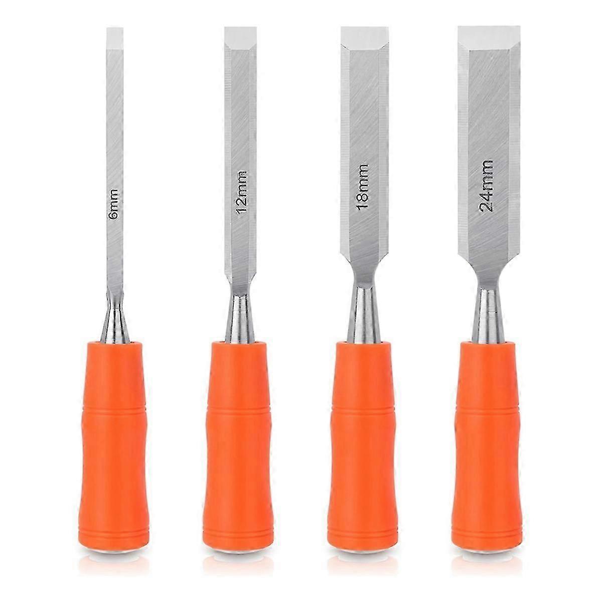 4 Piece Wood Chisel Sets Woodworking Tools Set, Wood Chisels for Woodworking with Steel Hammer End Wood Tools Chisel Set
