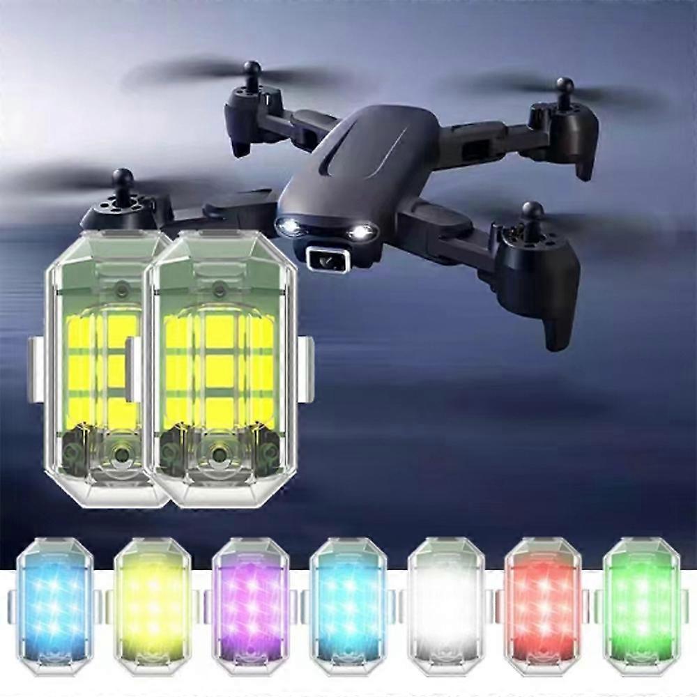 4pcs LED Strobe Light Car Warning Light Rechargeable Night Light Aircraft Lights with 7 Light Colors Multiple Light Modes for Car Motorcycle Bike RV 