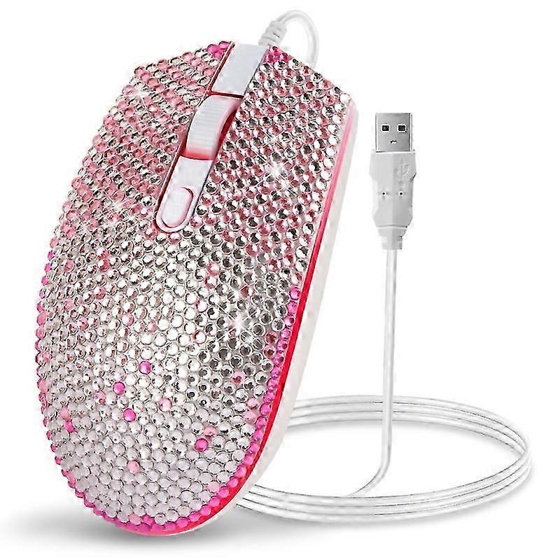 Colorful Rhinestone Mouse Ergonomic Wired Mice for Notebook Laptop Computer PC
