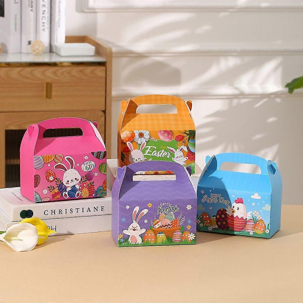 24-Pack Easter Gift Bags, Easter Party Paper Box Supplies Handheld Gift Boxes