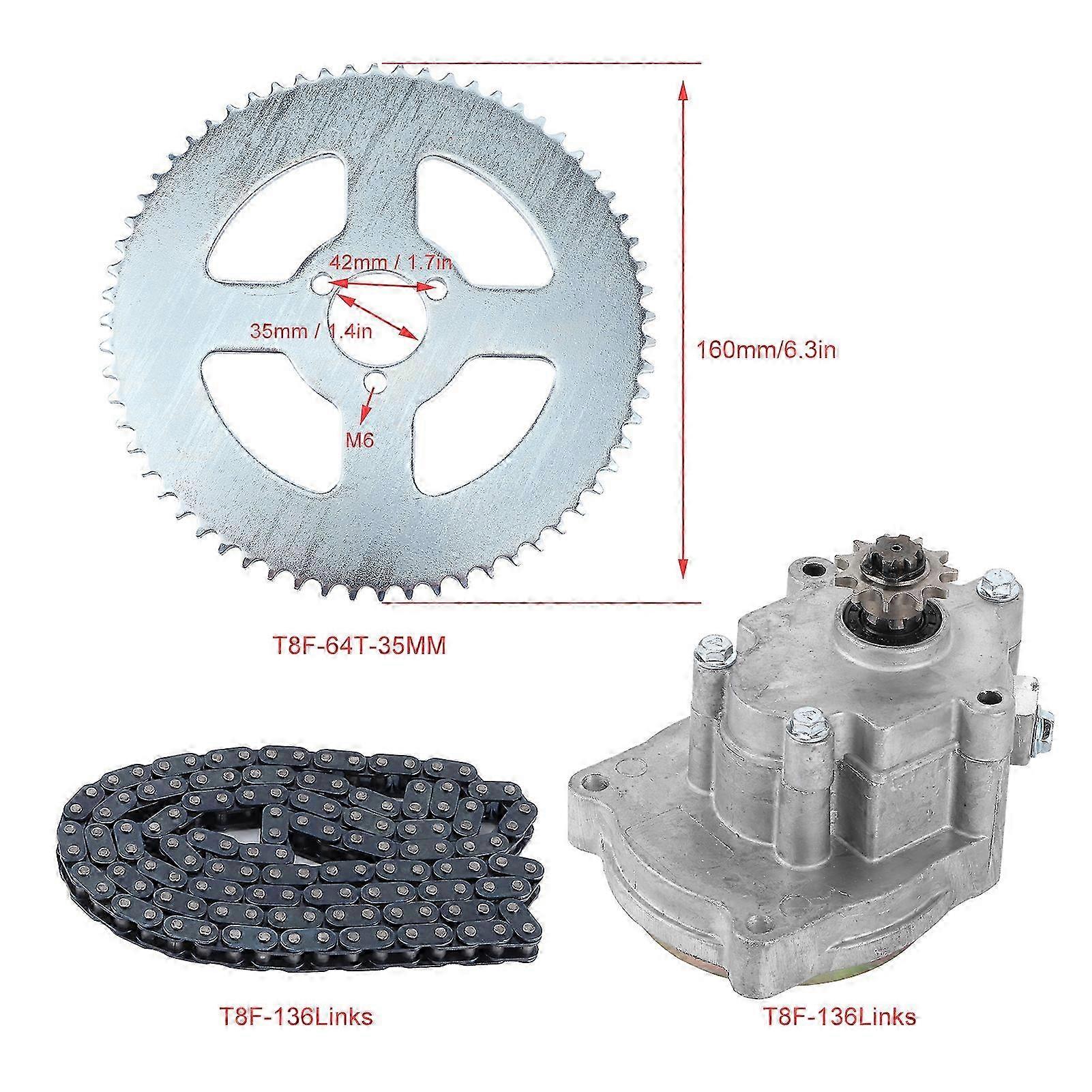 T8F Tambour d’embrayage et pignon Ensemble pour moto tout-terrain 33cc 43cc 49cc