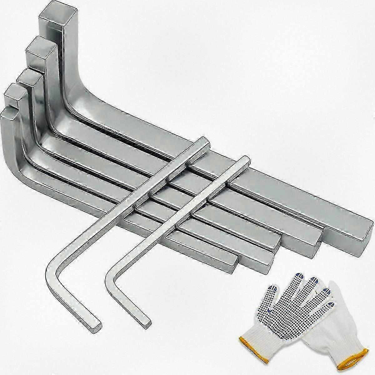 7pcs L-shaped square head wrench set, chromium vanadium steel key kit for square head screws, sizes 3-10mm