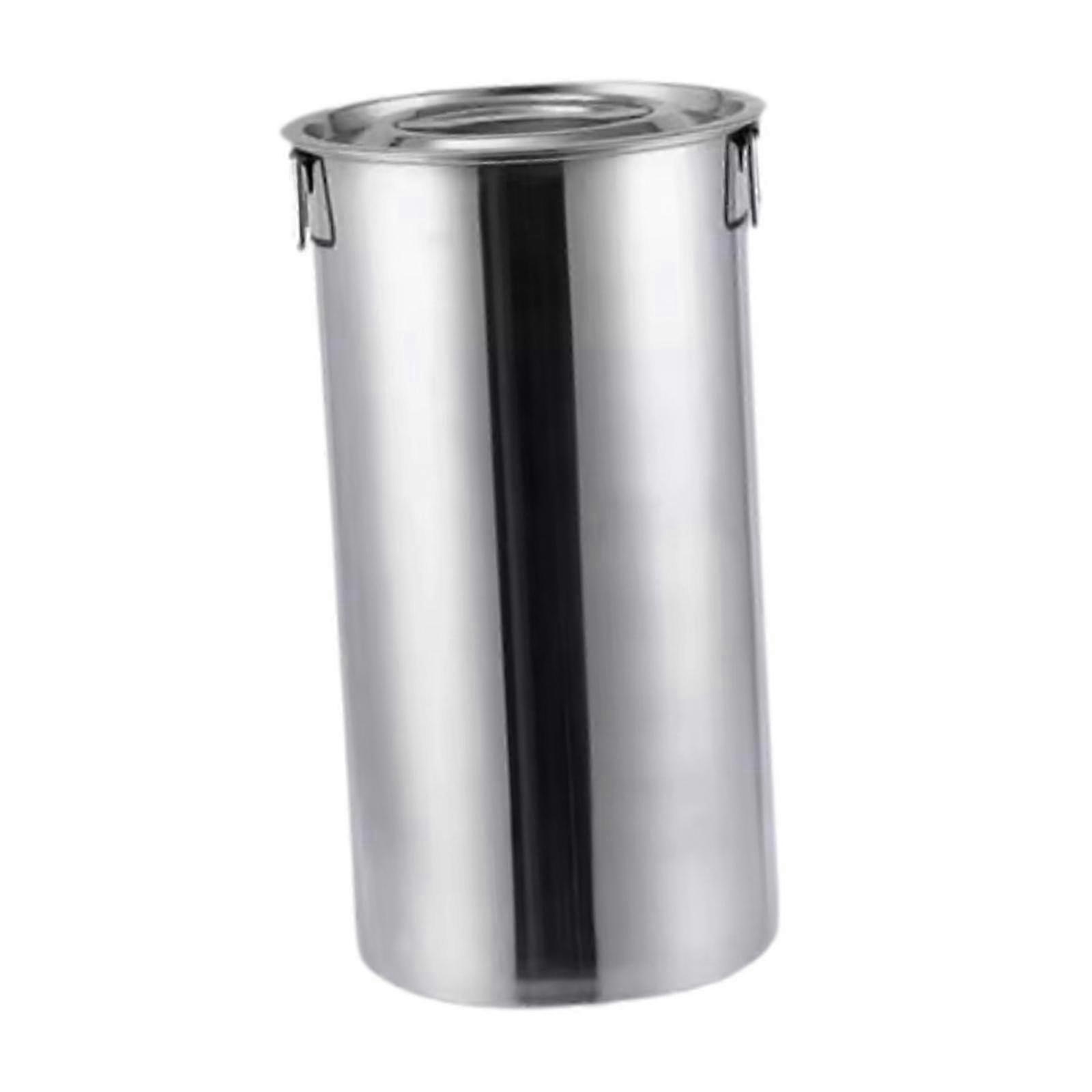 Stainless Steel Ice Bucket with Lid, Double Handle Storage Container for BBQ Beach Camping Outings - Easy to Clean