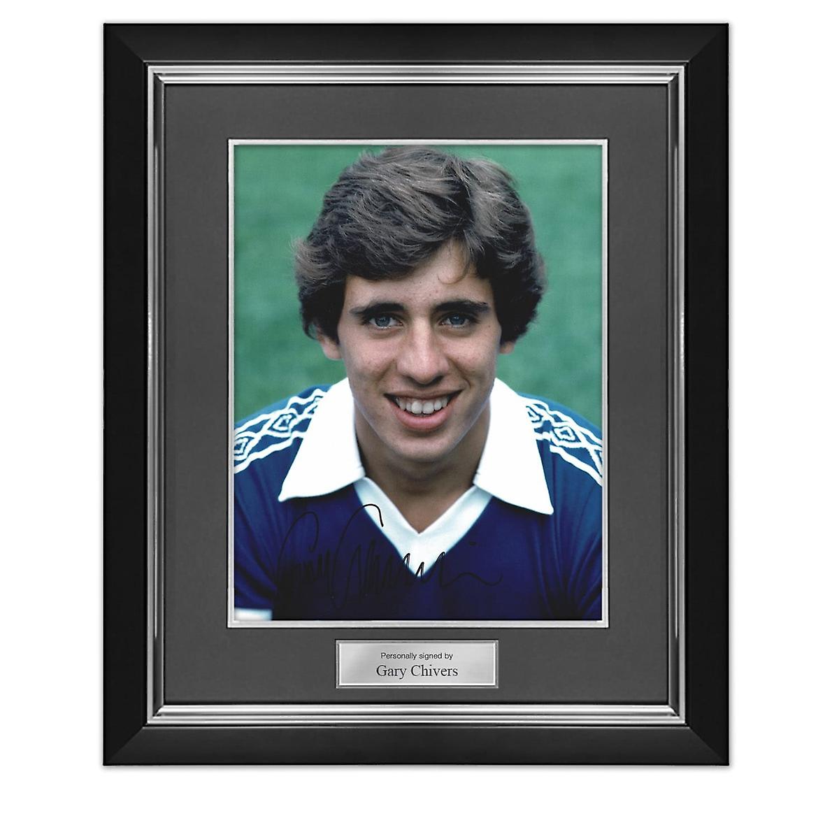 Gary Chivers Signed Chelsea FC Photo. Deluxe Frame