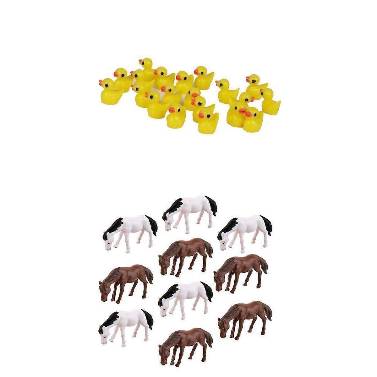 Fairy Garden Figurines Set - Miniature Fairy Accessories Horse and Duck Set of