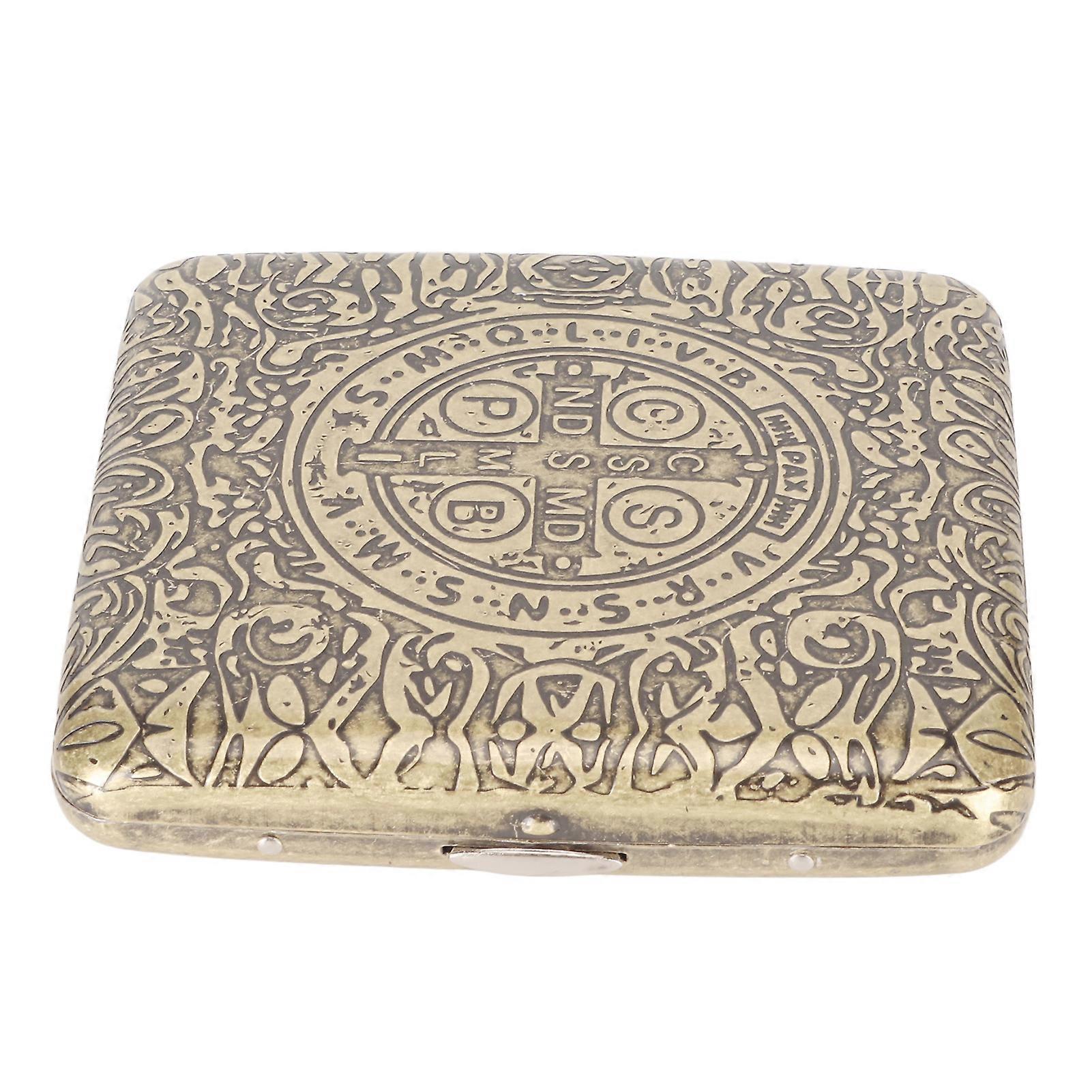 Metal Cigarette Case Box Retro Double Sided Spring Clip Open Pocket Holder for 20pcs Cigarette