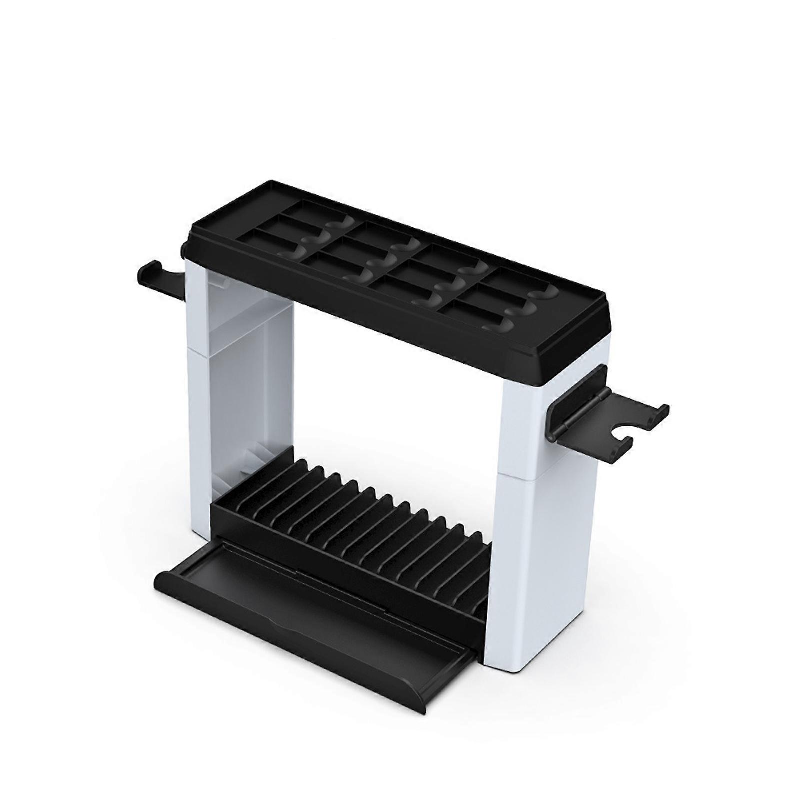Disc Rack Multifunctional 27 Discs Open Design Game Storage Tower for Handle Cards Black White