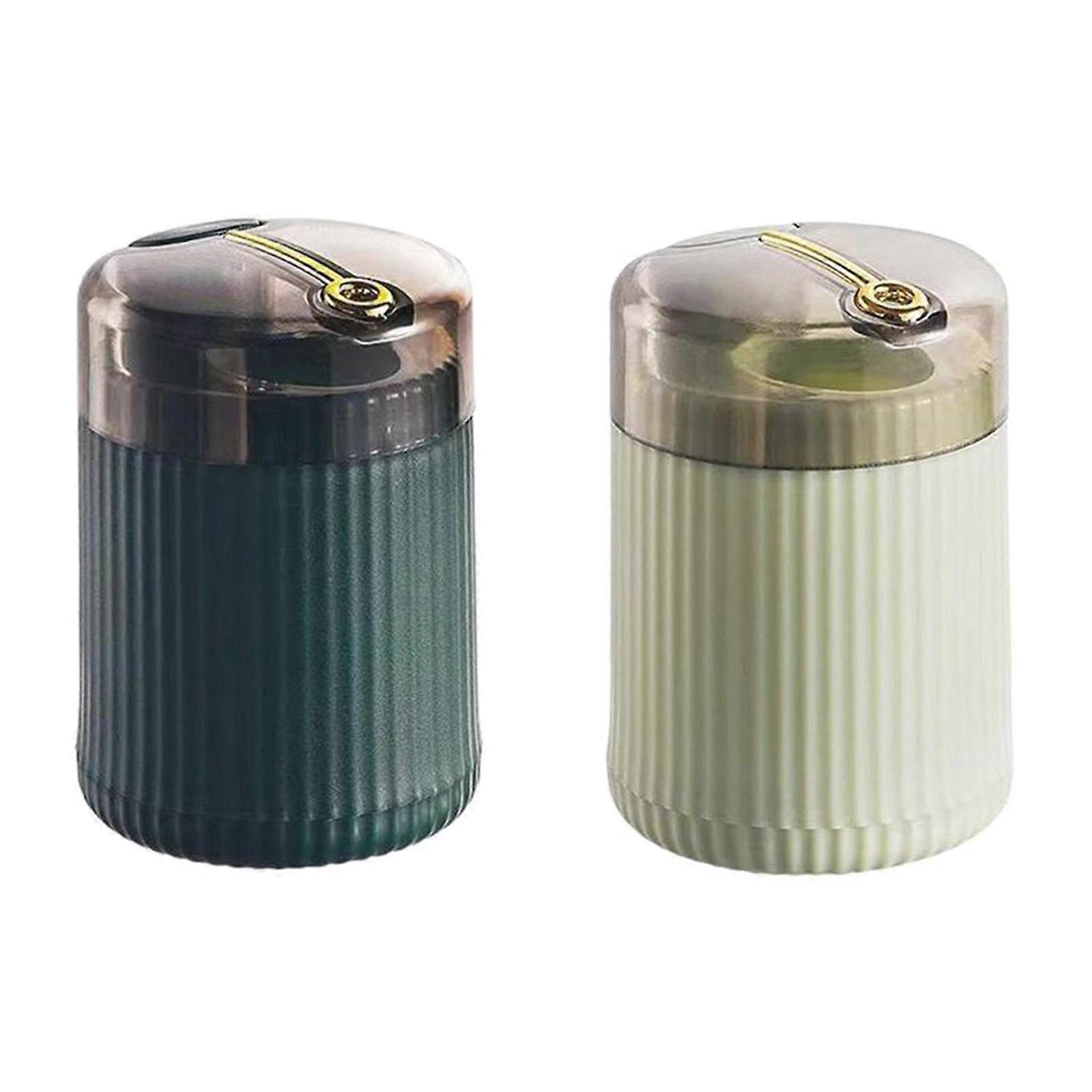 2 Pieces Portable Push Type Toothpick Dispenser Containers for