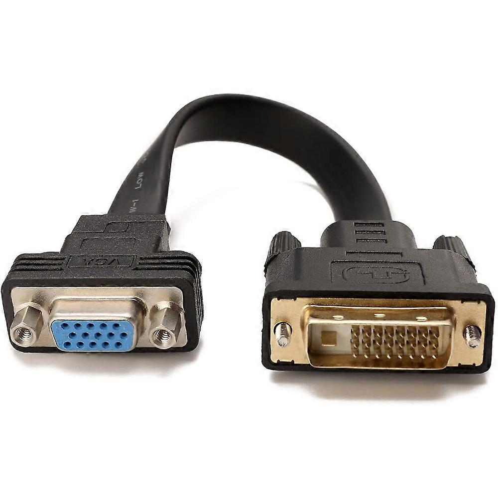 Active DVI-D Dual Link 24+1 Male to VGA Female Video with Flat Cable