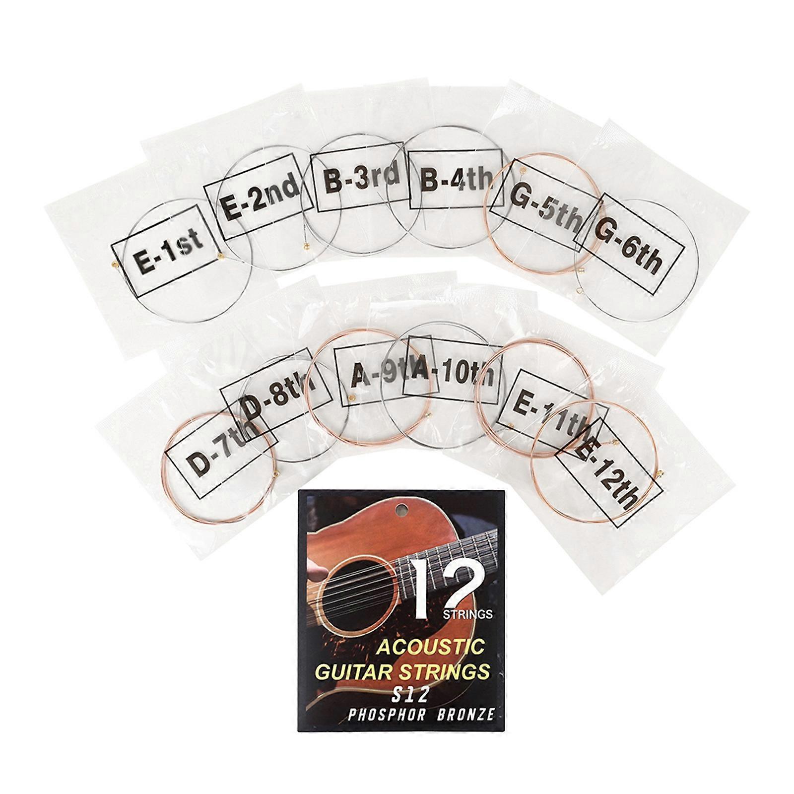 12 pezzi chitarra folk fosforo rame corda 12 corde acustica chitarra corde sostituzione per principianti esecutori