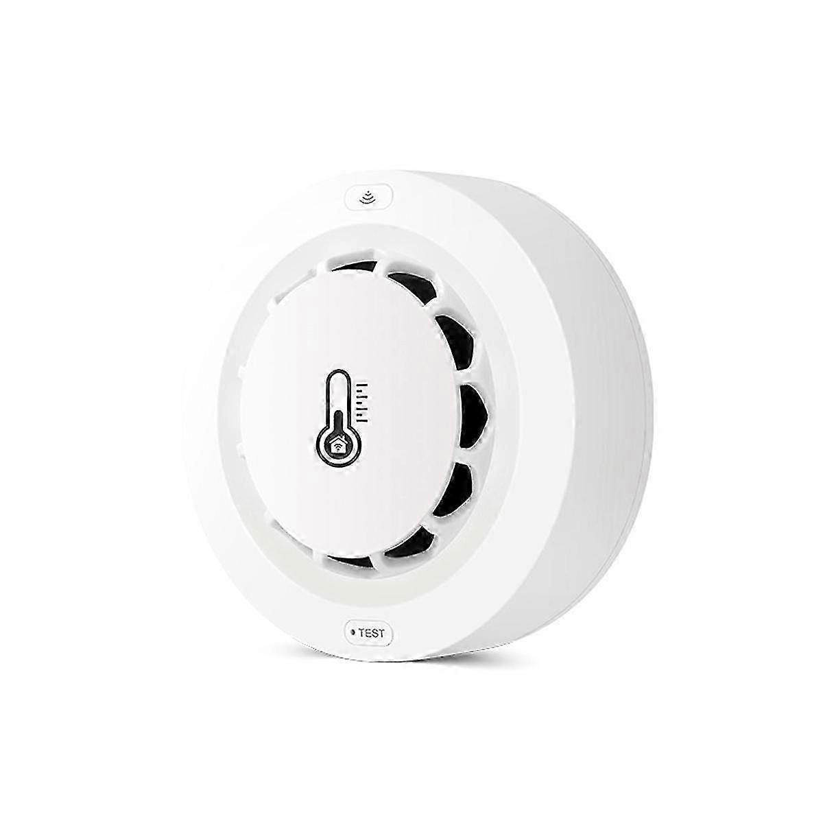 Smart WiFi Smoke Detector with Temperature & Humidity Sensor, App Control for Home Security
