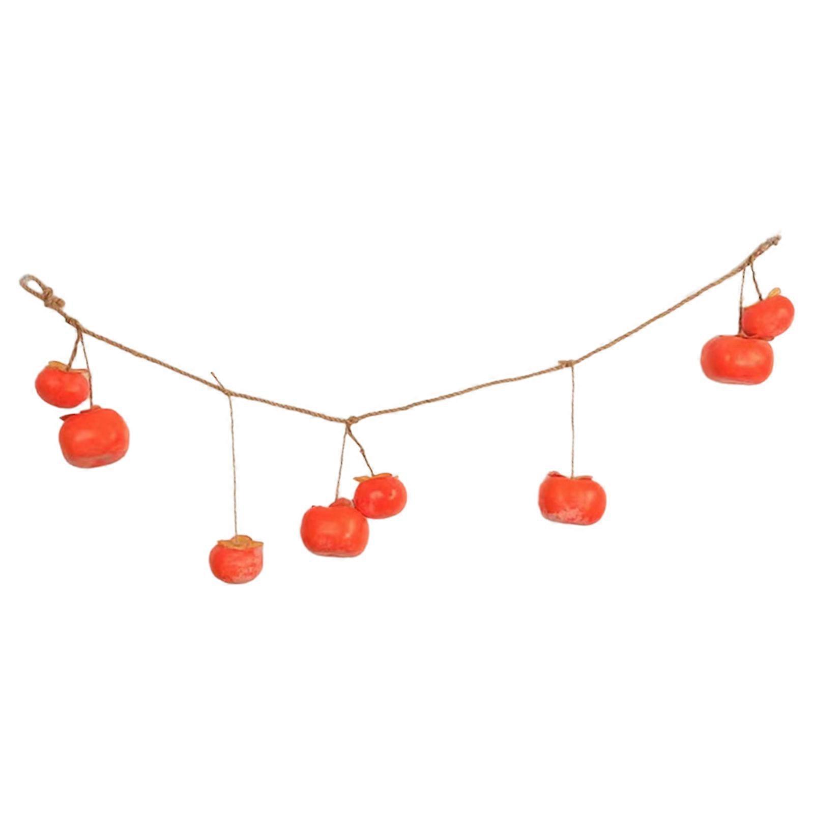 Exquisite Imitation Fruit String Versatile Persimmon Imitation Fruit String for Party and Celebration Decorations