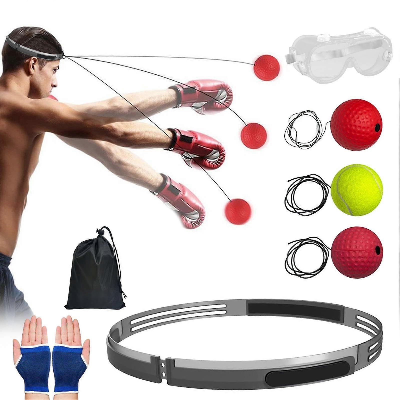 Boxing Reflex Headband Set, Interactive Punching Ball for Speed Training