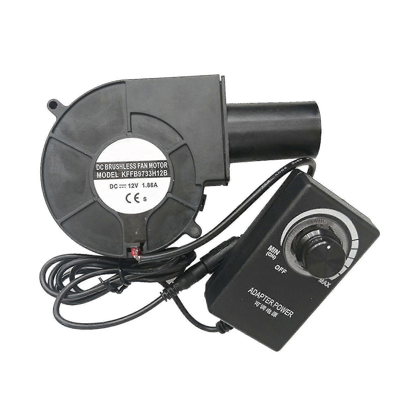 High Speed DC 12V Centrifugal Blower Fan with Variable Speed Controller for Oil Stove, BBQ