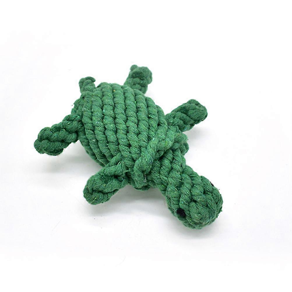 Thickened Cotton Rope for Dogs Green Turtle Design Durable Chew Toy for Interactive Play and Teeth Cleaning at Home