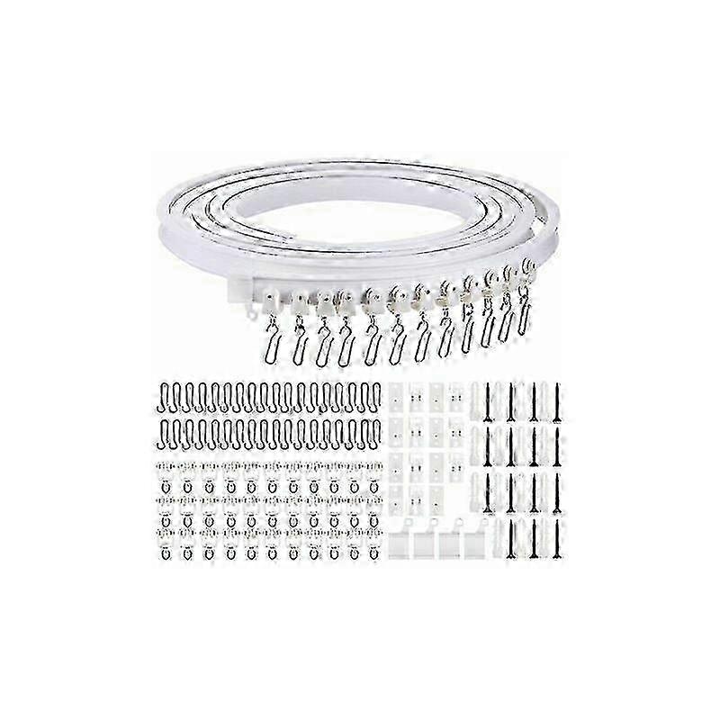 2025 For 5 Metre Folding Curved Ceiling Track - Flexible Track for Curtains, Room Dividers, Bed Curtains, and Ceiling Rod Support, Adjustable Ceiling