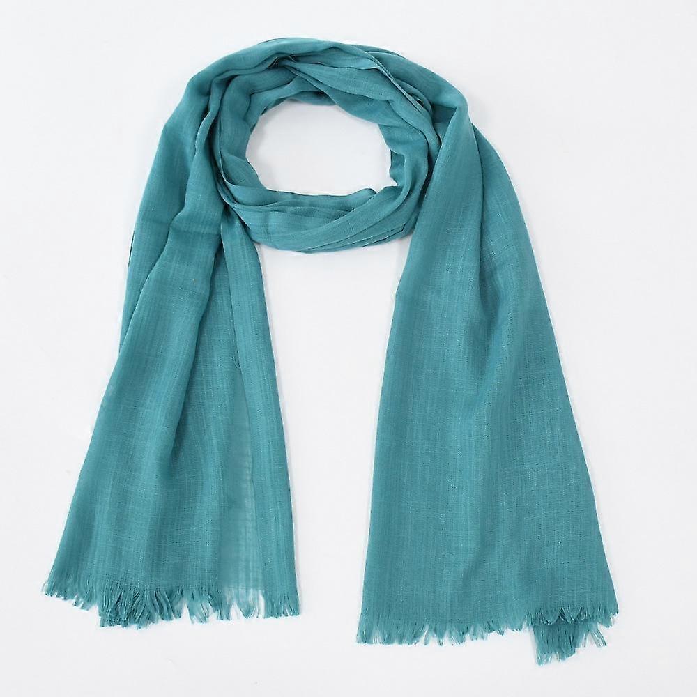 Mary New Pure Color Slub Cotton Short Beard Scarf Fashionable All-Match Cotton and Linen Soft and Thin Shawl