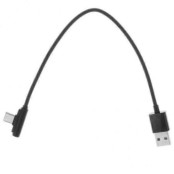 2x90 Degree USB Type C Cable Fast Charging Data Cable for Android Black 0.25m