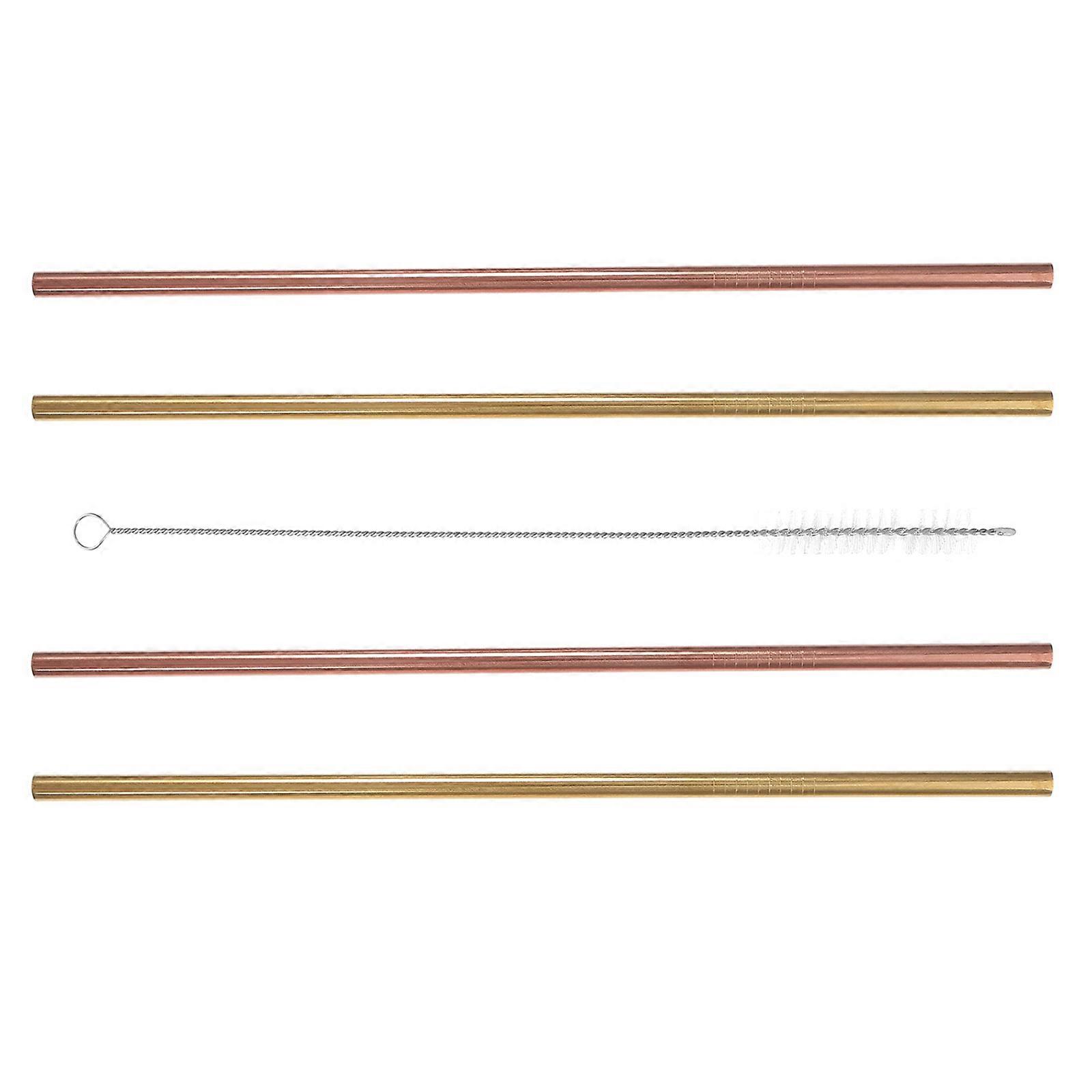 Portable Reusable Stainless Steel Straws For Home Gatherings With Cleaning Brush In Assorted Color 1 Set