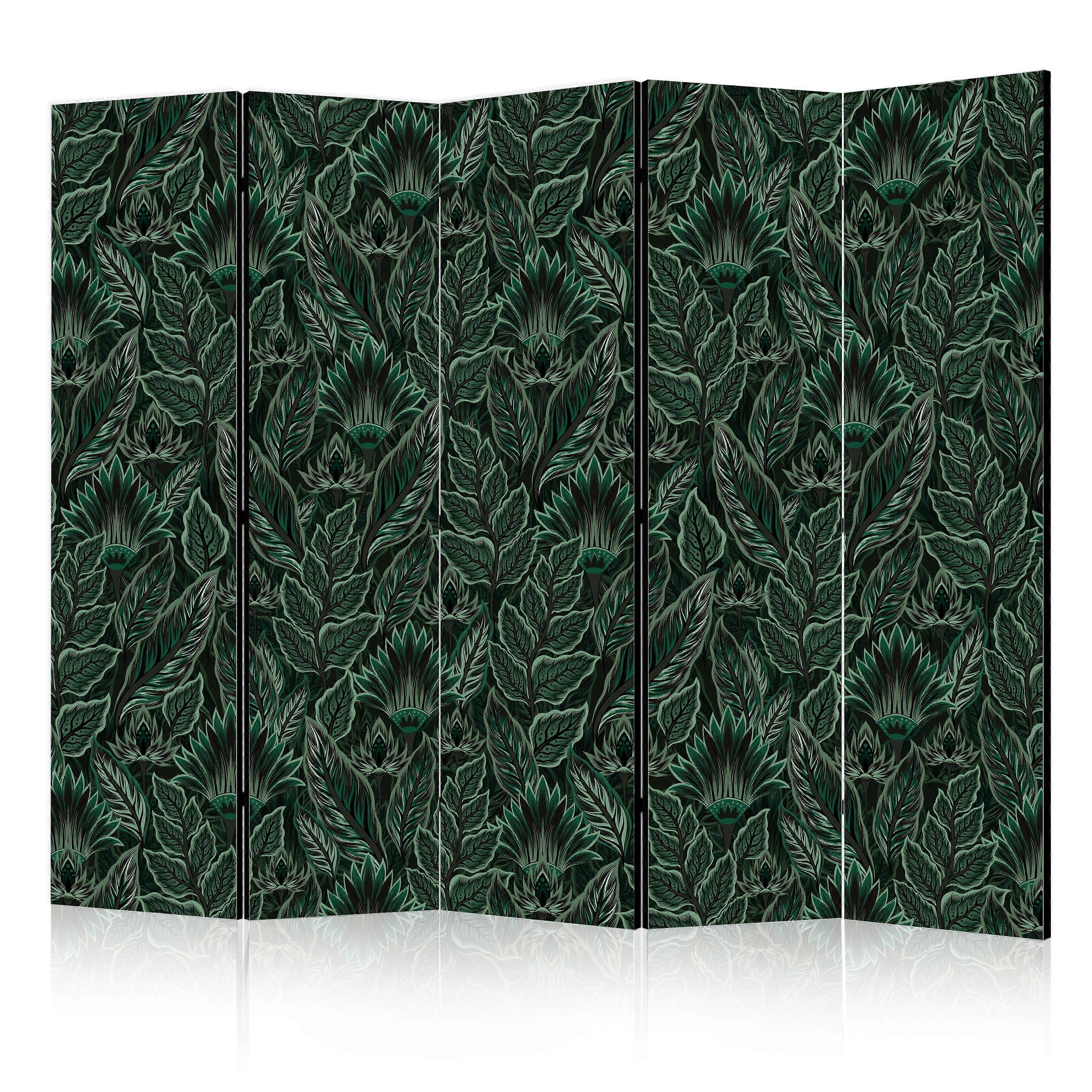 Screen - Dense vegetation - Botanical patterns in illustration style; Green