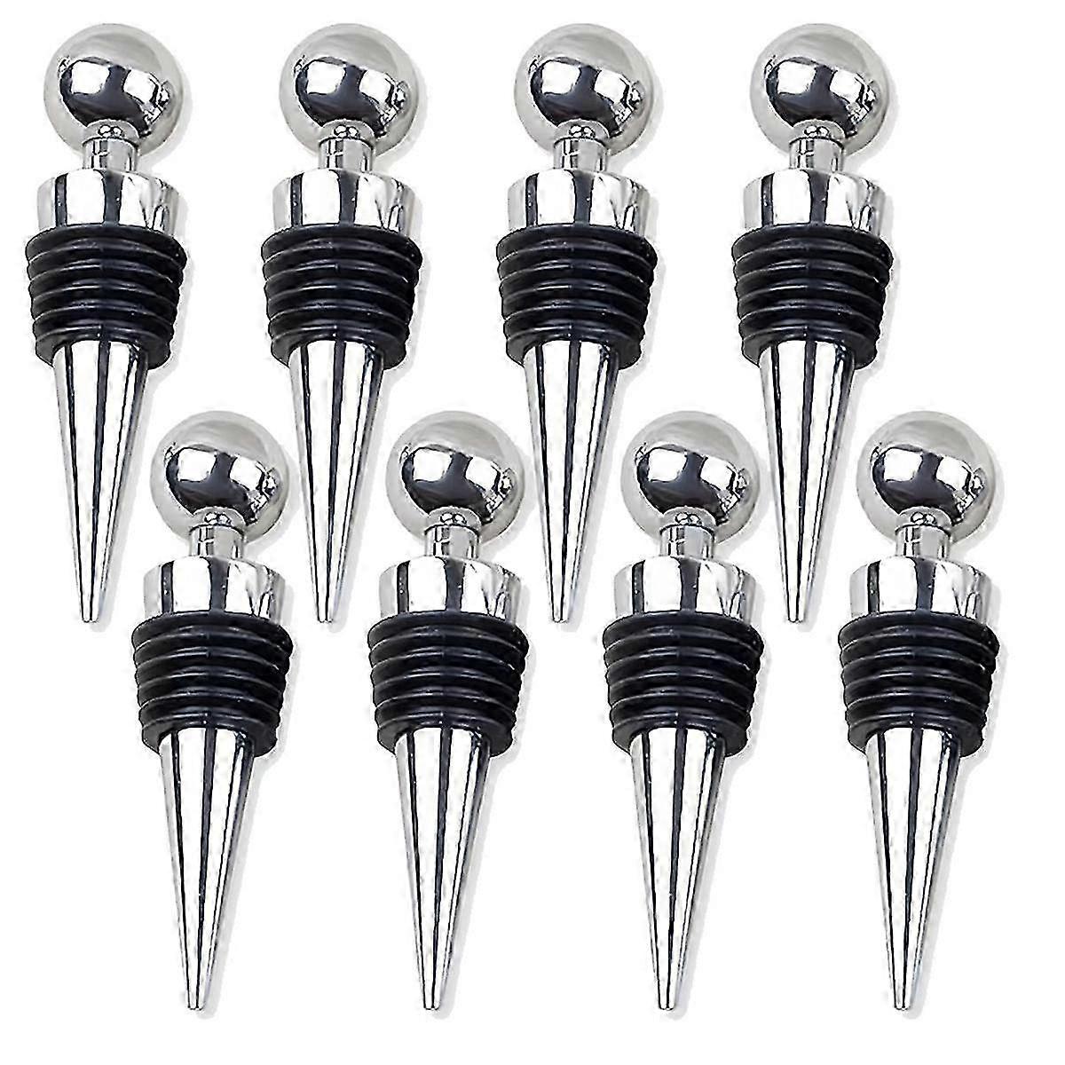 Wine Stopper 8-Pack - Reusable Silicone Bottle Corks for Wine & Beverages