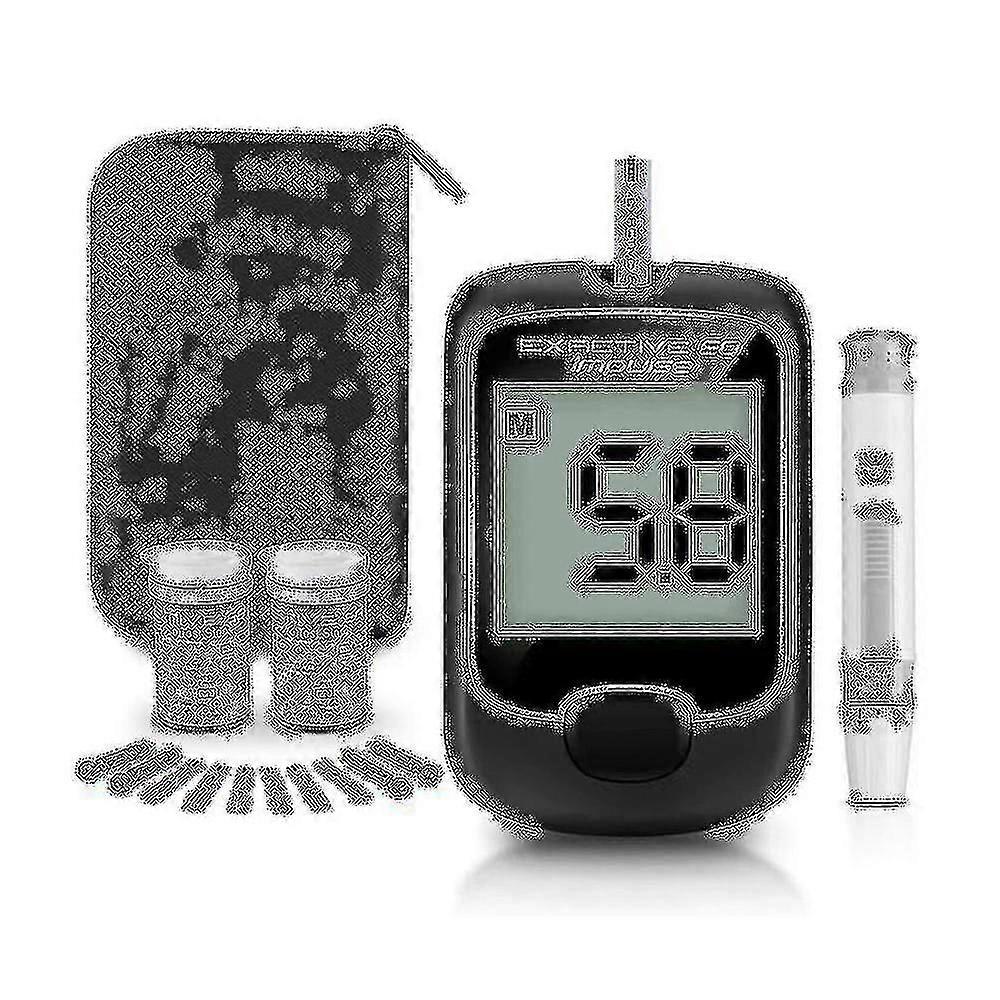 Best Seller 2023 Monitor de Glicose no Sangue Kit de Teste de Diabetes Medidor de Açúcar no Sangue Com Tiras de TesteHost mmol+50 x Tiras de Teste 50 x Lancetas