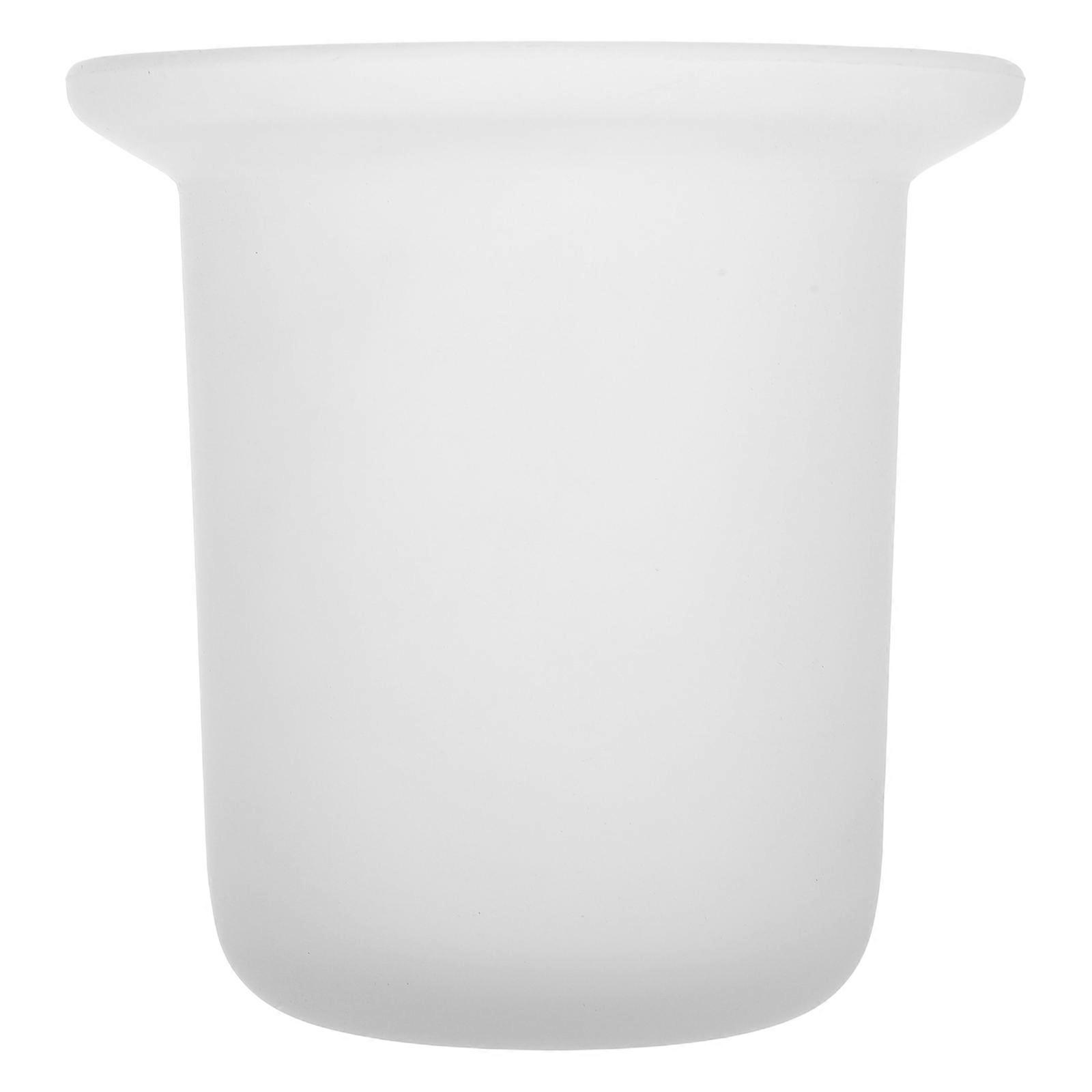 Here's a polished and professional product description for your **Wall Mounted Frosted Glass Toilet Brush Cup Holder**:
**Wall Mounted Frosted