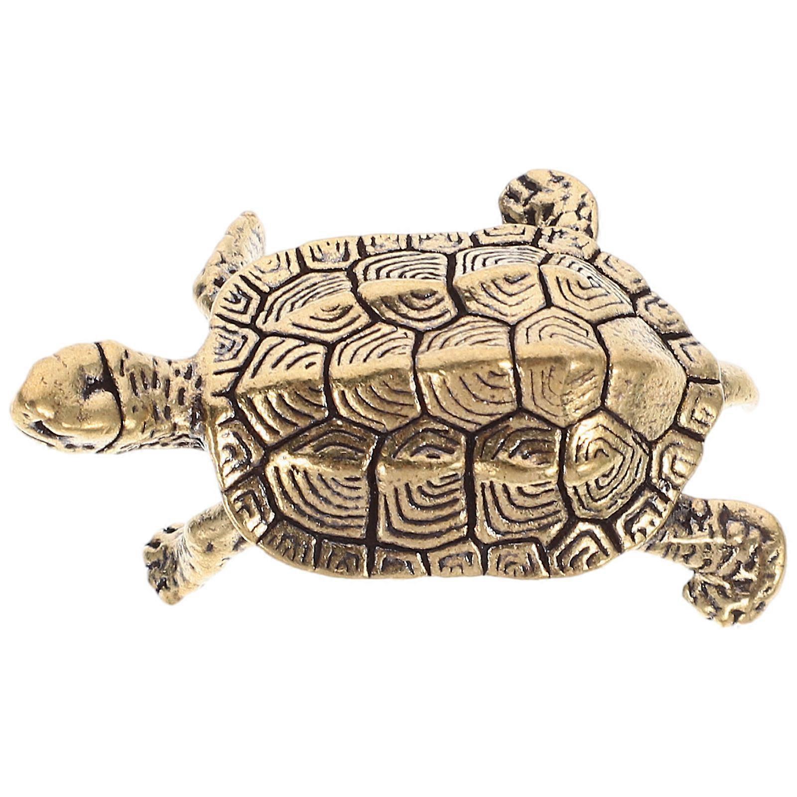1pc Golden Longevity Turtle Ornament for Desktop Decor
