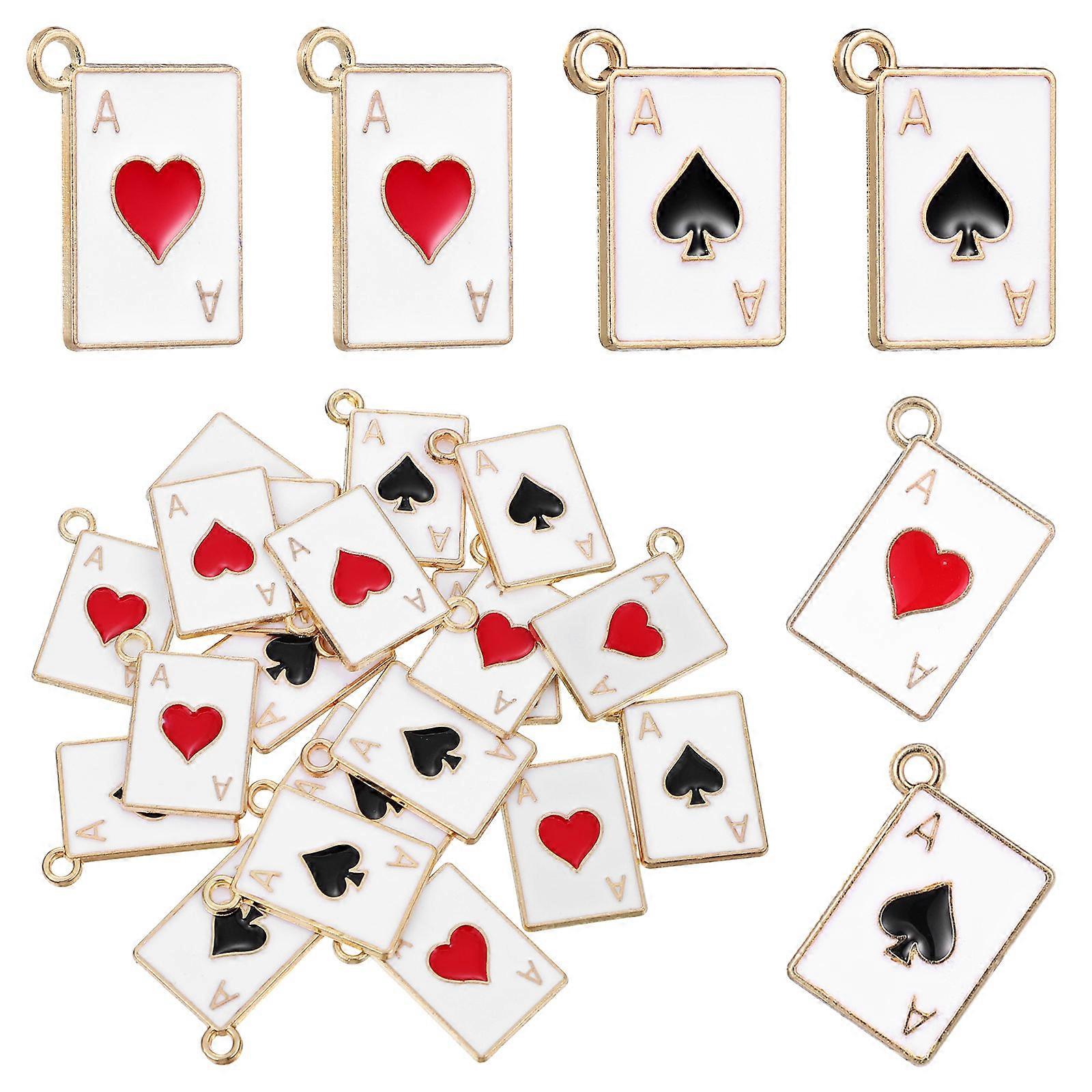 20pcs Poker Shape Pendant Charms for DIY Jewelry Making – Stylish, Durable Craft Accessories with Smooth Surface for Unique Designs