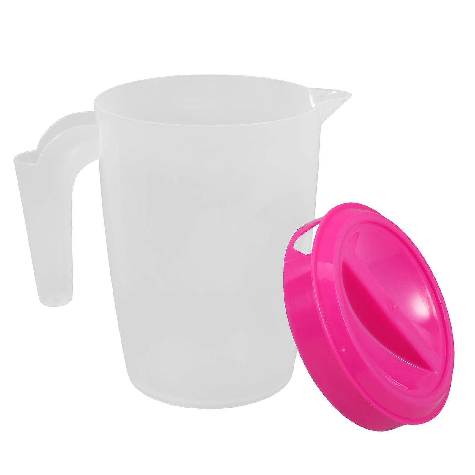 Brocca in plastica con coperchio, adatta per latte e bevande, ampio utilizzo
