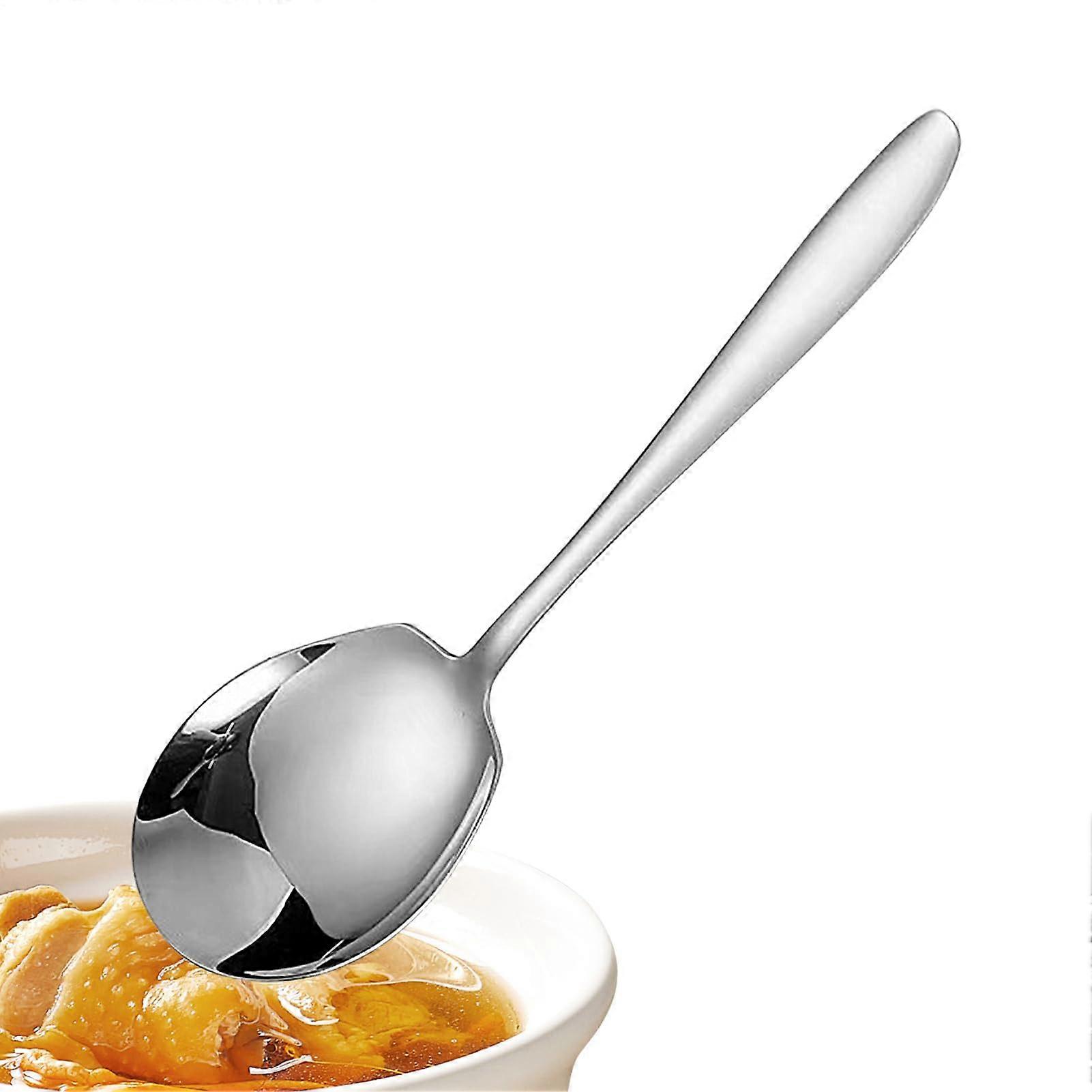 Stainless Steel Soup Spoon Ergonomic Handle Serving Spoon For Soup Stew And Sauces Ideal For Weddings And Parties