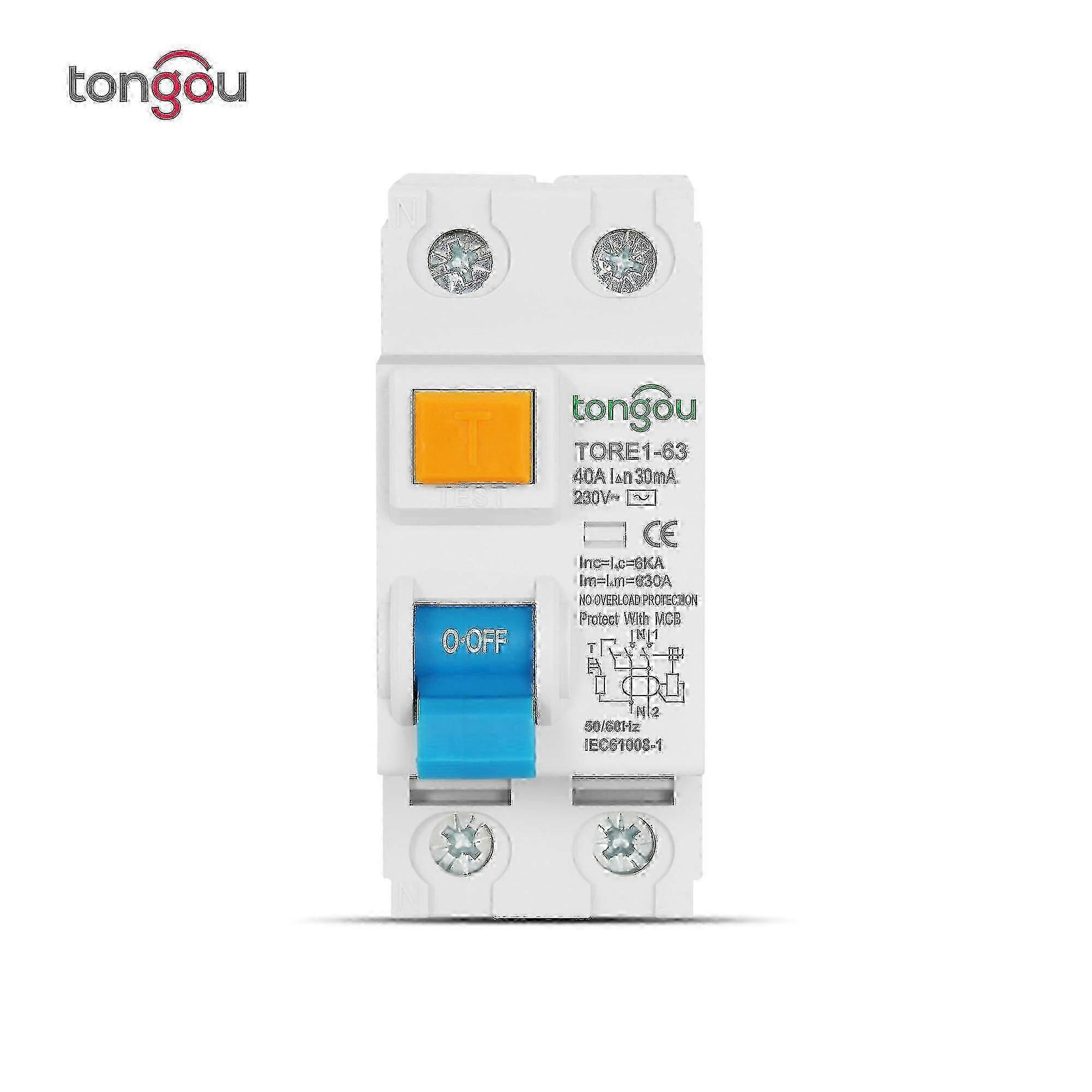 2025 2p 16a 63a 10ma 30ma 100ma 6ka Rccb Rcd 230v Electromechanic Residual Current Circuit Breaker Differential Breaker Safety Switch Tw