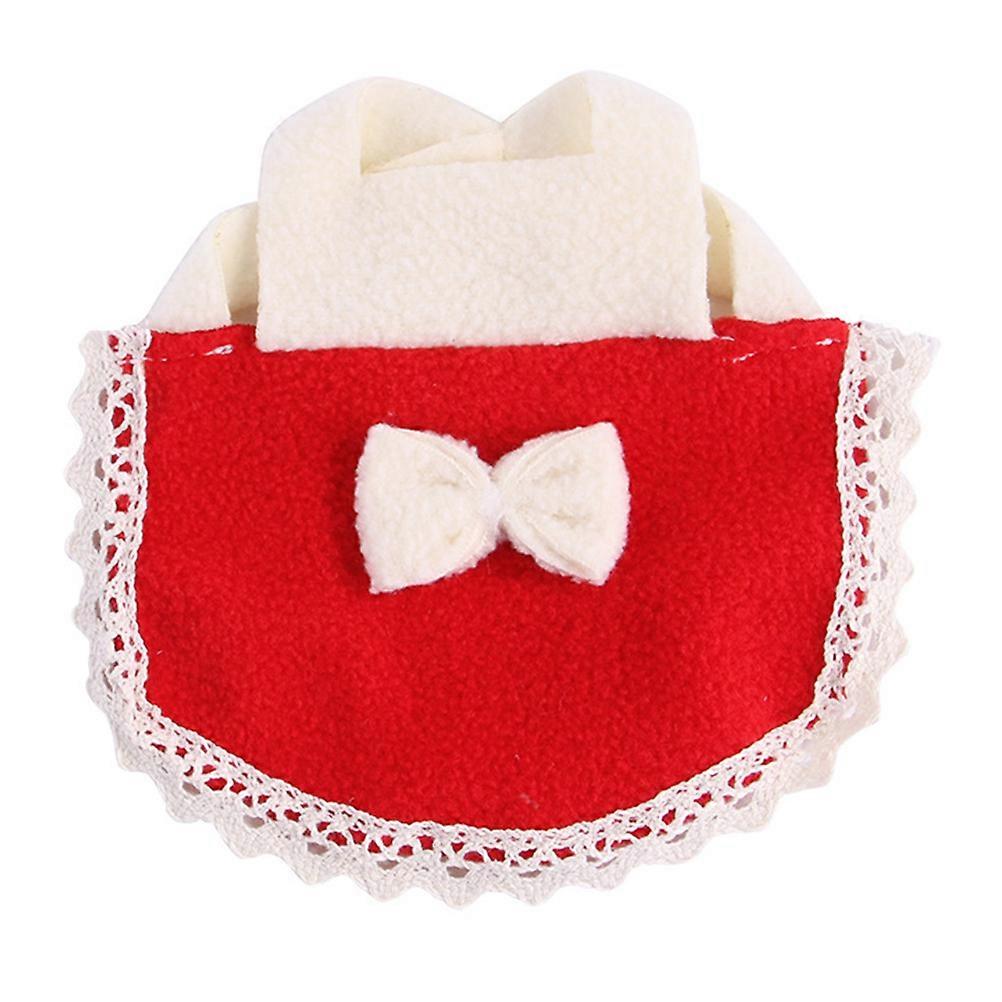 Pet Hamster Vest Breathable Outfit Apparel Bow Design For Small Animals Red Color L Size Comfortable Wearing 1Pcs
