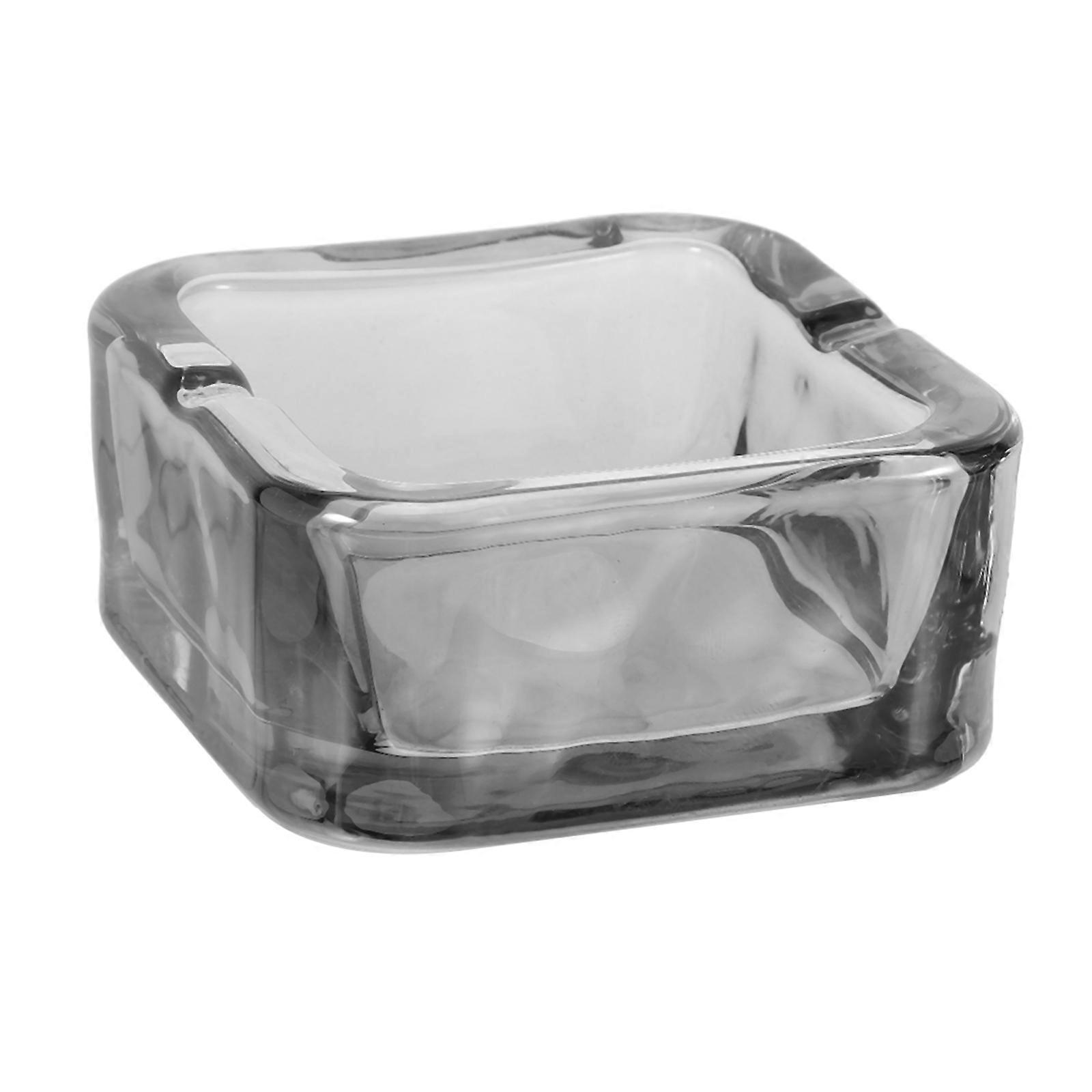 Car Ashtray Nordic Style Glass For Men Home Use Light Grey 7.00X7.00X3.50CM Square 1Pack