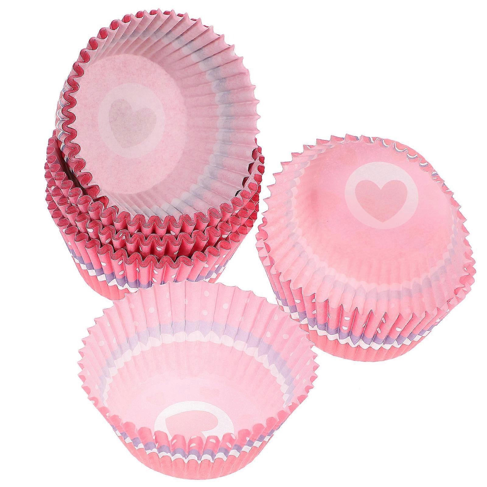 Bakery Supplies Muffin Cupcake Liners Baking Accessory High Temperature Resistance Non-Stick Watermelon Red Color 100Pcs